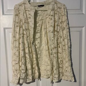 Chic Cream Lace Women's Cardigan